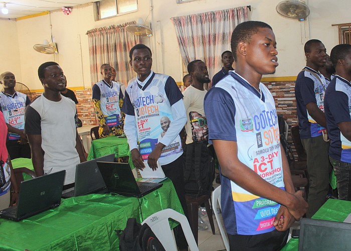 Some participants reciting the National Anthem
